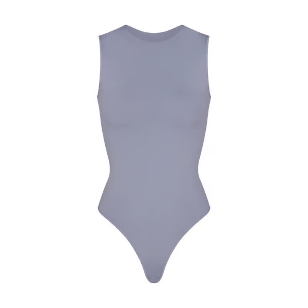 SKIMS ESSENTIAL CREW NECK SLEEVELESS BODYSUIT SLATE XXS/XS